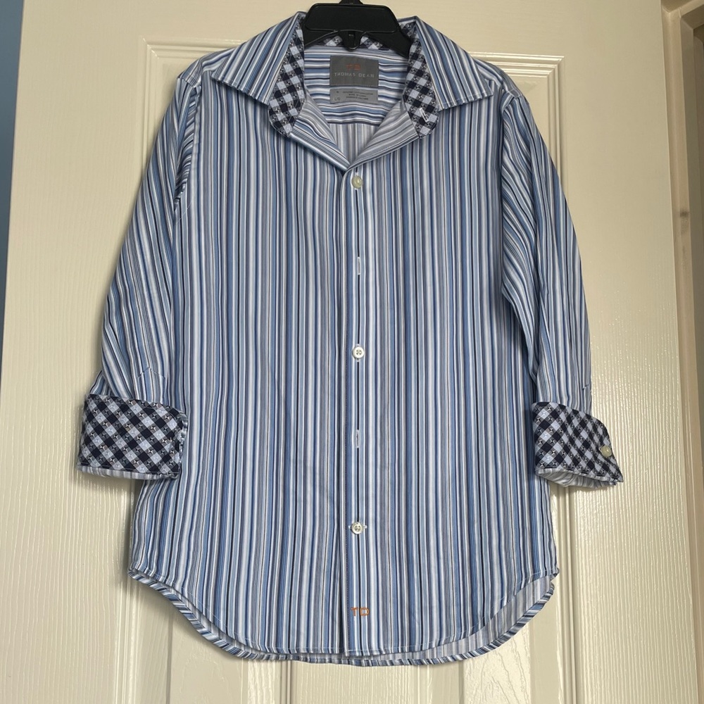 Thomas Dean button down stripe shirt